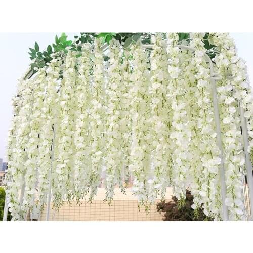 1PC Artificial Flower Wisteria Vine Single Silk Hydrangea Flowers Series DIY Plant Wedding Decoration For Wall background