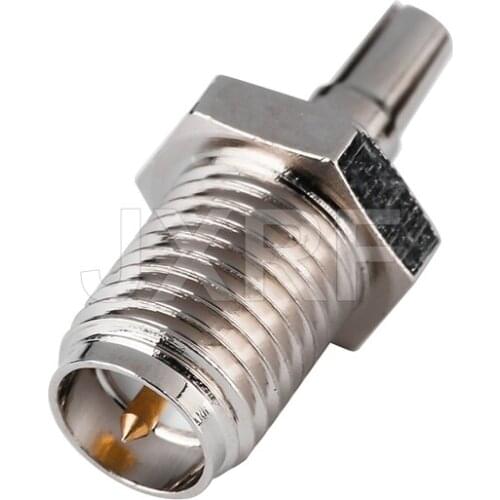 JXRF Coaxial Adapter RP-SMA Female Jack to CRC9 Male Plug Straight Nickel plated RP-SMA to CRC9 Connector
