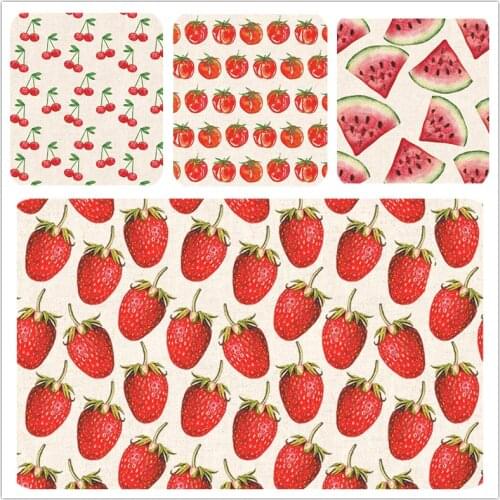 Fruit collection Hand dyed fabric 30X20CM Assorted Cotton Linen Printed Quilt Fabric For DIY Sewing Patchwork Home Textile Decor