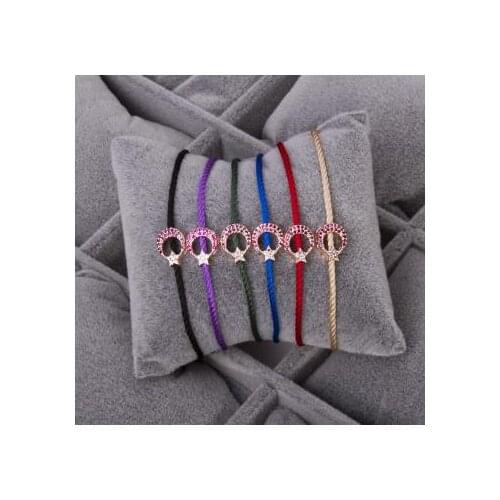 Moon Star Figured Zircon Cubic Zirconia İp Bracelet
