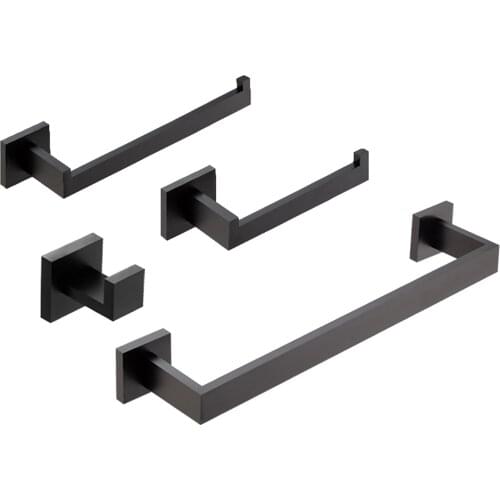 Matte Black Bathroom Hardware Set SUS304 Stainless Steel Robe Towel Hook