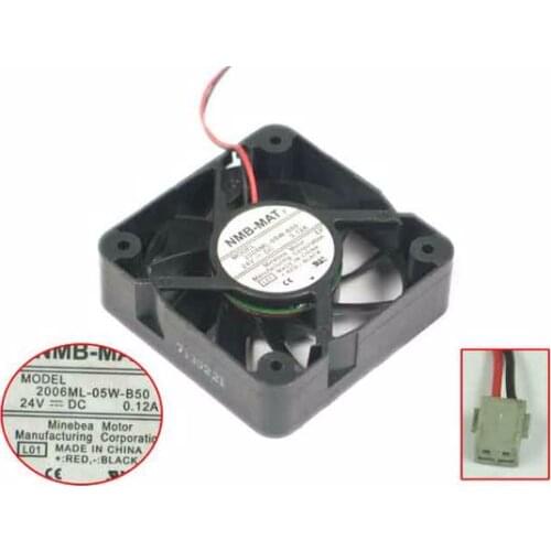 NMB-MAT 2006ML-05W-B50 L01 DC 24V 0.12A 50x50x15mm 2-wire Server Cooling Fan