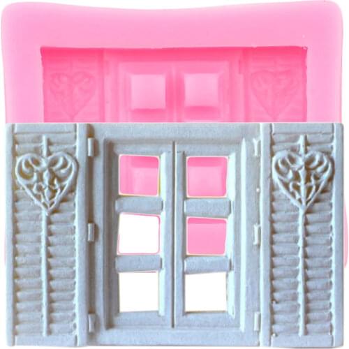 Window Frame Silicone Molds Heart Shutters Cupcake Topper Fondant Cake Decorating Tools Jewelry Resin Clay Candy Chocolate Mould