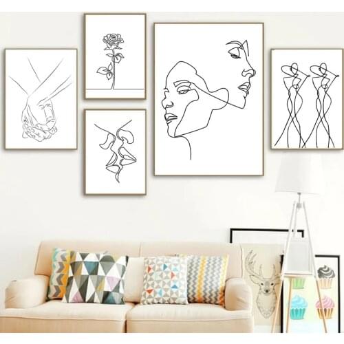 Black And White Poster Sexy Woman Body Canvas Painting Abstract Posters Minimalist Art Prints Nordic Wall Pictures Bedroom Decor