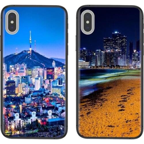 Colorful Night Seoul City South Korea Cusised Black Back Luxury Etui Silicone For Huawei Honor 10X Lite Case V40 Lite Play 5T