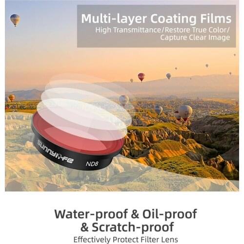 SunnyLife Done Filter For DJI FPV 3 pcs Glass Lens Filter Mini/2 Filters Neutral Density Polar CPL+ND8+ND16 FV-FI9323