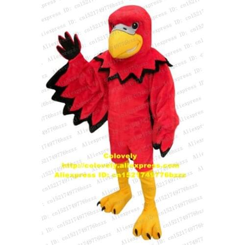Melting Red Bald Eagle Vulture Aasvogel Eagle Hawk Mascot Costume With Black Gloves Yellow Chaws Bright Black Eyes No.8766 FS
