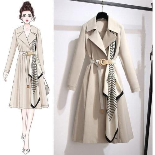 New Style Windbreaker Autumn 2021 Large Plus Size Womens Wear Trench Long Female Coat Skirt Moda Mujer Vintage Clothes Jacket