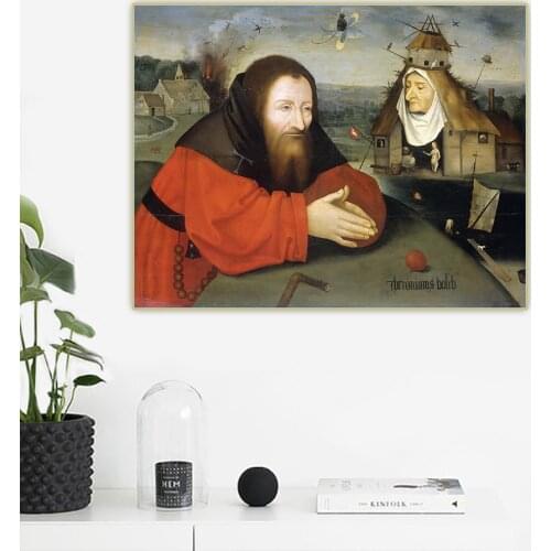 Citon Hieronymus Bosch《The Temptations of Saint Anthony Abbot》Canvas Oil Painting Picture Wall Background Decor Home Decoration