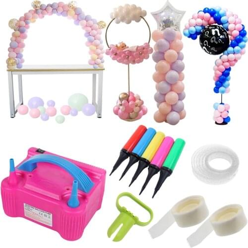 1set 220V AC electric ballons air pump Portable Balloon Inflator Wedding Baby Shower Birthday Party balloons Stand baloon Holder