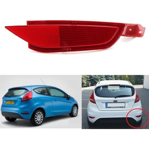 1pc Red Rear Right Bumper Fog Light Reflector Cover Durable ABS Plastic Material For Ford Fiesta 2009~2015