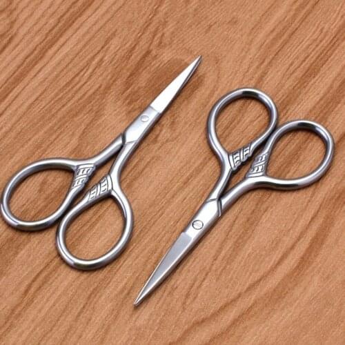 1Pc Nose Hair Beard Mustache Scissors Men Women Facial Hair Scissor Stainless Steel Manicure Scissors Beard Trimmer Beauty Tools