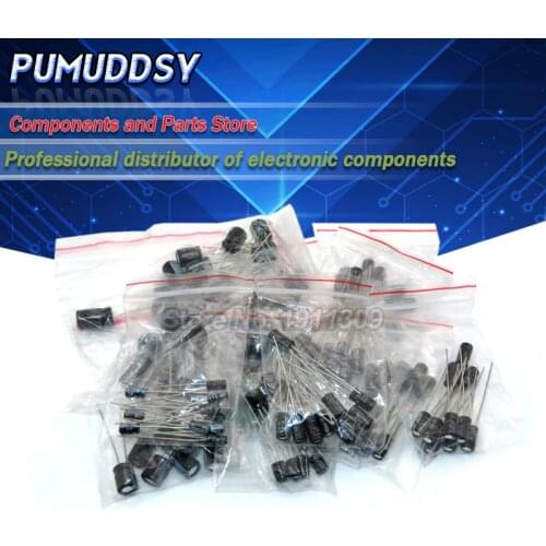 12valuesX10pcs=120PCS 0.22UF-470UF Aluminum electrolytic capacitor component diy assortment kit new and