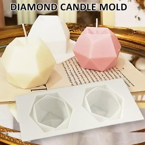 Diamond Cube Candle Silicone Molds DIY Crafts Soap Plaster Decorating Mould Home Office Handmade Decoration Craft Supplies