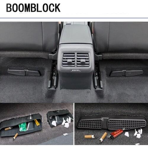 BOOMBLOCK 2pcs/set Car Covers Trim Air Outlet Carbon Stickers For Volkswagen CC VW Tiguan MK1 2009-2016 Golf 7 7.5 RLINE