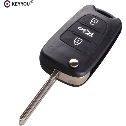 KEYYOU Hight Quality Replacement 3 Buttons Remote Flip Key Case Blanks Cover Folding Car Key Shell For Kia Rio Auto Key