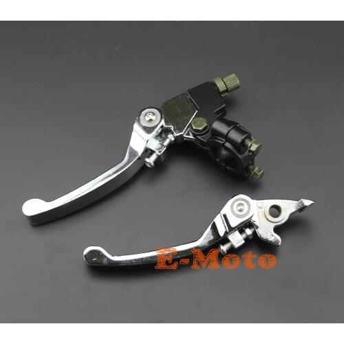 7/8'' Chrome Universal Pit Dirt Bike Folding Clutch & Brake Lever For SDG SSR 70cc 90cc 110cc 107cc 125cc