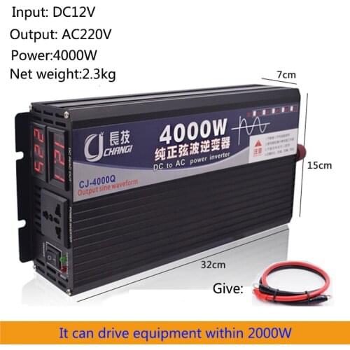 Pure sine wave inverter dc12v24v48v60v72v to AC220V 4000W Voltage Transformer Power Converter automotive household appliances