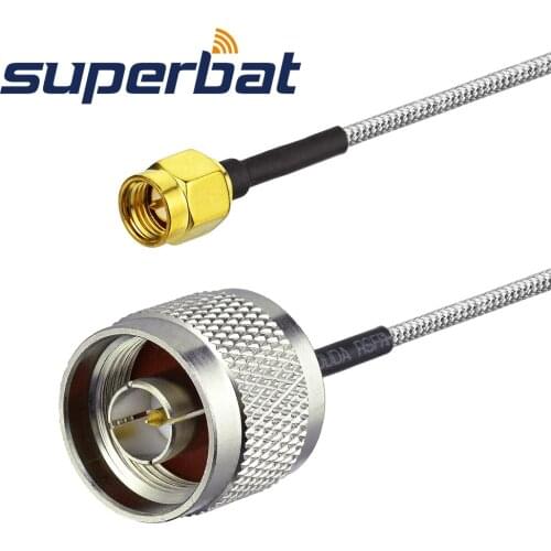 Superbat SMA Plug to N Male Straight Paitail Cable RG402 15cm RF Coaxial Cable for Antenna Feeder Cable Assembly