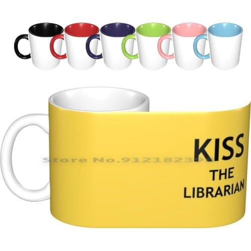 Kiss The Librarian Ceramic Mugs Coffee Cups Milk Tea Mug Buffy Btvs Buffy The Vampire Rupert Ripper Spike William The Bloody