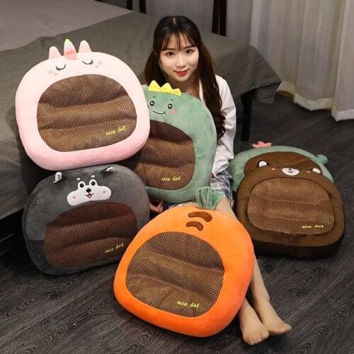 Creative Cartoon Plush Unicorn Dinosaur Bear Carrot Shape Pillow Funny Animal Car Pillow And Cushion Summer Cushion Cool Mat
