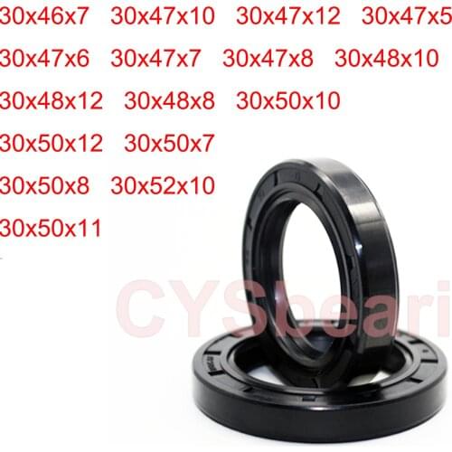 2pcs TC Oil Seal Skeleton Spring Steel 30x46x7 30x47x10 30x47x7 30x47x8 30x50x12 30x52x10mm Black Nitrile NBR Shaft Gasket