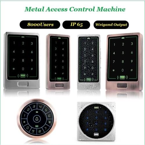 Metal Access Control Machine IP65 Waterproof Wiegand Output Push Relay NO COM NC 125Khz Keyfob Anti-theft Connect Magnetic Lock