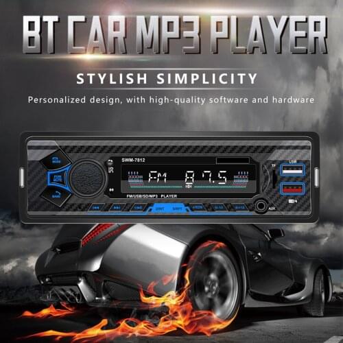 Multifunction Car 12V LCD Bluetooth Dual USB MP3 Player Receiver 1 DIN Multimedia with Remote