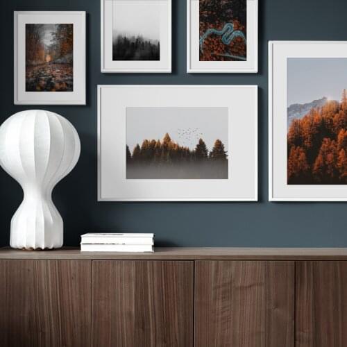 Autumn forest mountains Landscape Wall Art Print Paper Painting Nordic Posters And Prints Wall Pictures For Living Room Decor