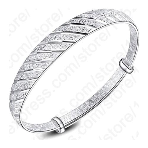 New Fashion Luxury Wedding Bracelets Bangles Vintage 925 Sterling Silver Bangles For Women Free Shipping