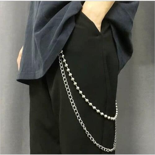 Punk Chains on jeans Keychain for Women Pants Multi Layer Belt Waist chains Hip Hop Hook hiphop Jewelry