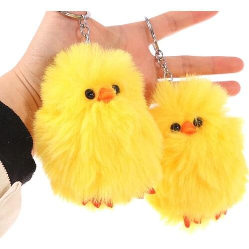 Easter Chick Keychain Plush Chicken Keyring,Yellow Chick Easter Party Decor