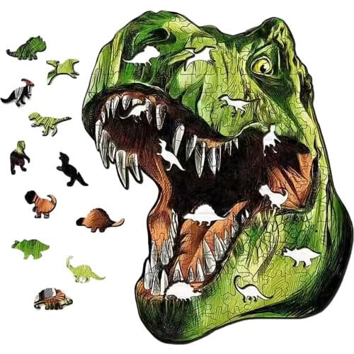 Animal Shaped Wooden Puzzles Unique Shaped Elephant Dinosaur Wooden Unique Shape Puzzle Pieces For Adults Children Puzzles Toys