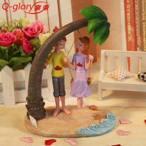 Q-glory me Accessories Resin resin love Miniature Garden figurine House Ornaments Figures Wedding Decoration Love Gifts