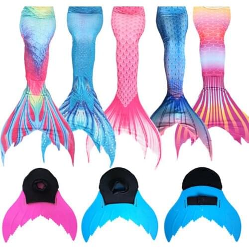 Mermaid Tail Monofin Swimmable Tail Swimming Costumes for Kids Girls Women Fairy
