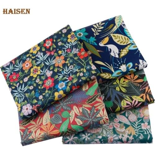 Floral Series Printed Twill Fabric Cloth For DIY Sewing Girl&Womens Quilting Bedsheet Clothes Skirt Textile Material Half Meter