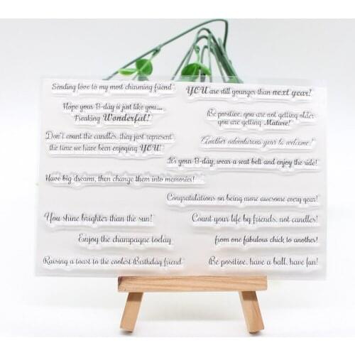 ZLDECOR Birthday Sentiments Transparent Clear Silicone Stamps for DIY Scrapbooking/Card Making/Kids Crafts Fun Decoration