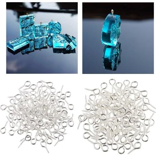 100pcs Screw Eye Pin Bail Peg Hooks Findings for Half-drilled Beads DIY Jewelry Making Crafts Hanging Clay Sculptures