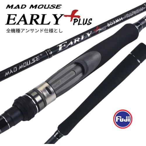 MADMOUSE Early Plus MH Japan Quality Spinning Fishing Rod Fuji Parts Lure 12-50g PE 1.2-3 Shore Jigging Rod for Seabass Fishing