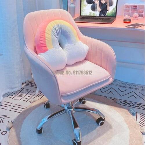 Computer chair home comfortable sedentary back chair cute girl bedroom seat lift swivel chair net red makeup chair
