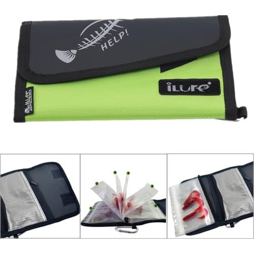 Fishing Soft Lure Bags Canvas Waterproof Sequin Jig Bag Bait Bag Tackle Bag 27RD Soft Lures Baits Bags Folding Fishing Bag