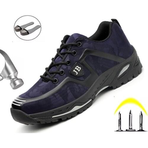 Light Breathable Mens Safety Shoes Steel Toe Work Boots Casual Incredibles Puncture-proof Sneakers Direct delivery
