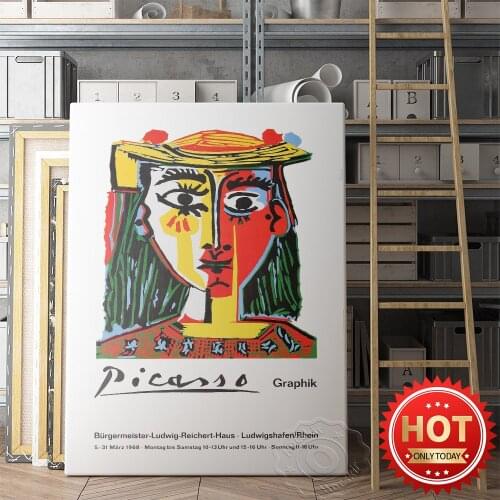 Pablo Picasso Graphics Museum Exhibition Poster, Picasso Abstract Vintage Art Prints, Modern Gellery Home Decor Wall Picture