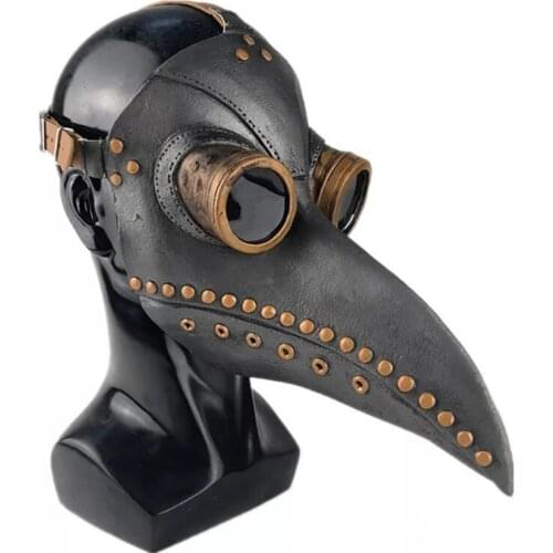 Funny Medieval Steampunk Plague Doctor Bird Mask Latex Punk Cosplay Masks Beak Adult Halloween Event Cosplay Props Beak Mask