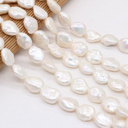 New Natural Baroque Pearl Big Button Shape Length 36CM for Making Jewelry Necklace Bracelet Accessories Size 14-15mm