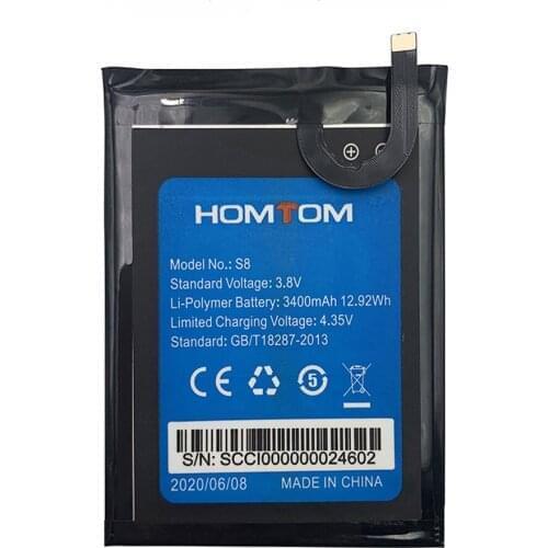 10pcs/lot S8 Battery 5.7inch 3400mAh Backup Batteries Replacement For HOMTOMS8 S 8