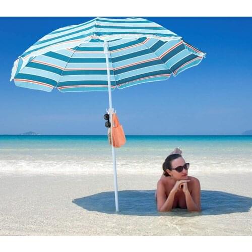 2pcs Beach Umbrella Sand Anchor Holder Parasol Spike Sand Grabber + Hanging Hook Camping Portable Outdoor Elements