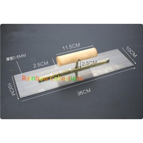 360x100mm High Quality Spring steell Blade Wood Handle Plaster Trowel Construction Concrete Spatula Tool Free Shipping