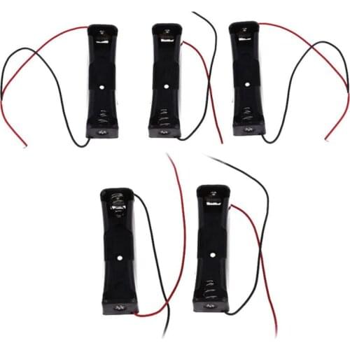 5 Pcs New 18650 17500 18500 Battery 3.6~4.2V Clip Holder Box Case Black