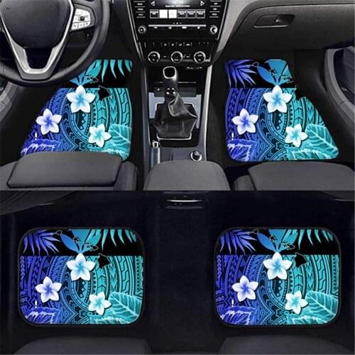 Car Accessories Foot Carpet for Car Polynesian Plumeria Gradient Color Auto Floor Mats Anti-Dirt Rubber Car Pad Protetion
